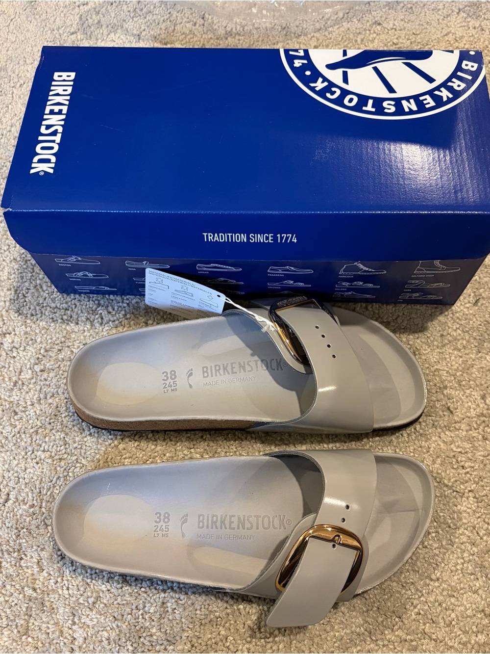 Birkenstock Madrid Big Buckle High Shine Sandals
